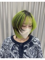 シェア 天王寺(share)&nbsp;ライムグリーン/ブラックカラー/レイヤーカット/天王寺/元太