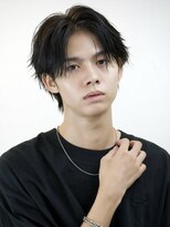 エイド 本店(aid) 黒髪束感シースルーセンターパートカルマショート