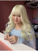 抜きっぱなしブロンド/ブロンド/コテ巻き/巻き髪/艶髪