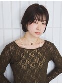 暗髪ナチュラルショートボブ