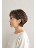 ふんわりショートボブ×グレージュブラウン　40代　50代