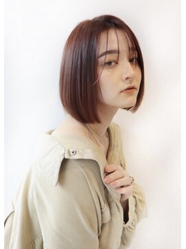 ブレンドバイハピネス(Blend by happiness) 20代30代40代 ミニボブ ワンカール 春カラー ピンクブラウン