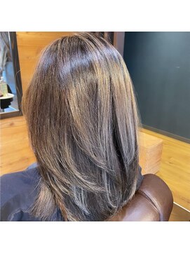 ネスタ ヘアー グラウンド(NESTA hair ground) バレイヤージュ×グレージュ
