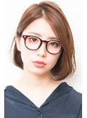 前下がりボブ・ 内巻きワンカール・ ボブショート・暗髪