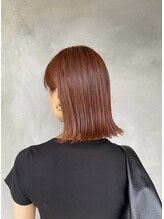 パレットヘアーズ 草津店(Palette Hairs) きりっぱなしミディアム　オレンジカラー