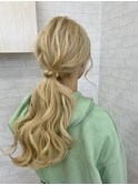 【iikanji hair】ハイトーンロング×ポニーテールアレンジ