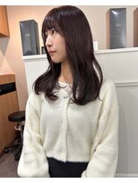 カミエ(kamie)&nbsp;＊ピンクグレージュ ブリーチなし 三宮美容室 神戸 セミロング