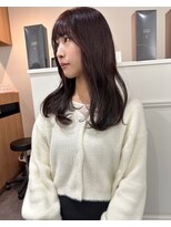 カミエ(kamie) ＊ピンクグレージュ ブリーチなし 三宮美容室 神戸 セミロング