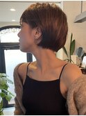 大人可愛い/切りっぱなしボブ/大人ショート/小顔似合わせカット