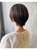 丸みショート×フォギーベージュ