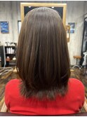 ふんわりレイヤースタイル×くすみベージュ