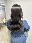 コテ巻き風パーマ/船橋/くすみベージュ/細めハイライト