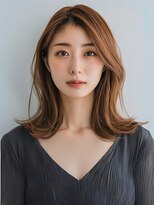 カノエ 岡山店(canoe)&nbsp;シナモンブラウン×ミディロング