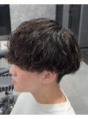 刈り上げマッシュ×波巻きパーマ