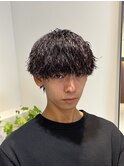 ツイストスパイラル縦落ちパーマラウンドマッシュ眉毛