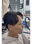 韓国ヘアカルマパーマコンマバングセンターパートフェザーパーマ