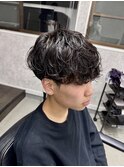重めマッシュのシャドウパーマ