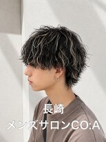 コア(CO:A) 波巻きパーマ メンズサロン長崎マッシュツーブロック韓国眉毛
