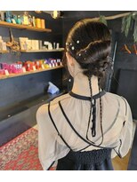 リンダイーロ(Linda Hiro) 【札幌円山】ヘアセット/三つ編みリボンカチモリ/結婚式