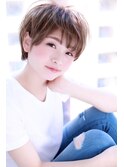アッシュ小顔ラフ丸みショートスタイル【Cloud zero】