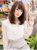 斜めバングくせ毛風小顔レイヤーミディアムc4上尾20代30代40代