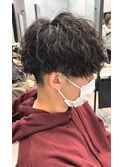 ツイストスパイラルパーママッシュ束感ショートメンズカット