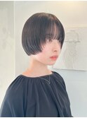 少し前上がりボブ/グレージュ/ミニボブ