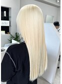 ブリーチ抜きっぱなしハイトーンカラーホワイトブロンドブリーチ