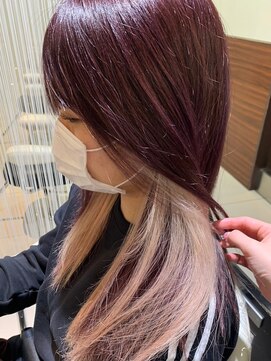 トゥルートラスト 和戸店(True Trust) おしゃれな大人のインナーカラー ピンクバイオレット ブリーチ