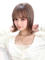 ボブウルフ外国人風カラーココアベージュ透明感20代30代40代銀座