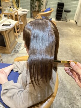 ロンド シャルム 吉祥寺(Lond charme) 外ハネボブ美髪ワイドバングミディアム縮毛矯正韓国 イメチェン