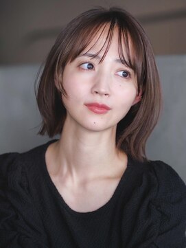 ガーデンヨコハマエスト(GARDEN YOKOHAMA est) イメチェン　外ハネボブ　美髪　ワイドバング　ミディアム　前髪