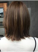 外ハネボブでナチュラル可愛い大人女子/結べるボブ/透明感/30代