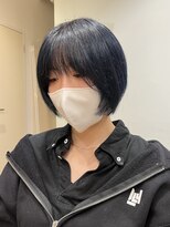 クラップス 杉田店(CLAPS)&nbsp;ショートボブ/レイヤーカット/顔周りレイヤー/ネイビーブルー