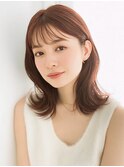 大人かわいい外ハネミディ/髪質改善