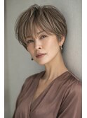 大人ショートボブ白髪ぼかし30代40代50代60代広尾/恵比寿