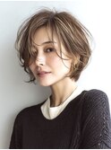 大人ショートレイヤー白髪ぼかし脱白髪染め40代50代60代原宿