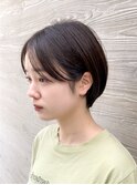 【AUBE HAIR】耳かけふんわりショート_スモーキダークブラウン