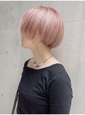 ハイトーンカラーショートボブ×ホワイトミルクティーピンク☆