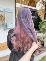 チャプター 問屋町(chapter)&nbsp;ケアブリーチセパレートカラーピンクパープルレイヤーカット韓国