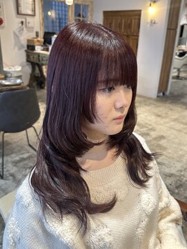ナルヘアー 越谷(Nalu hair) レイヤーカット/ピンクラベンダー/ハッシュカット