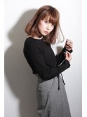 王道モテ髪ミディアムレイヤー＿ベージュ＿ミディアム［東陽町］
