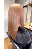 20代30代ソフトウルフ肩ラインダブルカラーピンクカラー