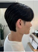 桑名メンズパーマメンズカットセンターパートメンズマッシュ緩め