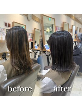 ミラバイケンジ 藤沢(Mira by KENJE) 白髪ぼかし細めハイライト30代40代50代グレージュ