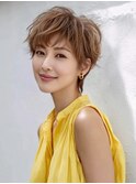 ☆ホワイトグレージュミニウルフデジタルパーマチェリーブラウン