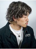 大人スパイラルパーマ＋メッシュ