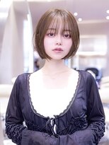 イルハバナ 渋谷(ill HAVANA)&nbsp;小顔顔周りレイヤーボブ/ブリーチ無しミルクティーブロンド