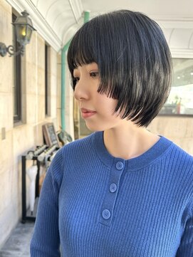 ラグーン 原宿 表参道(LAGOON) 美髪サイドバング切りっぱなしボブ丸型卵型四角ベース逆三角前髪