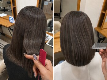 ジジ バイ プロデュース 相模原店(JiJi by produce)の写真/ブリーチを使わず、白髪を自然に見せる白髪ぼかしで大人の魅力を引き出す◎♪